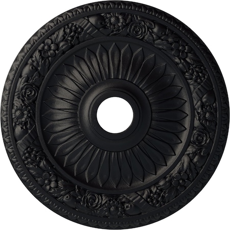 Ekena Millwork Bellona Ceiling Medallion (Fits Canopies up to 3 5/8"), 23 5/8"OD x 3 5/8"ID x 1 1/8"P, Steel Gray CM23BESGS